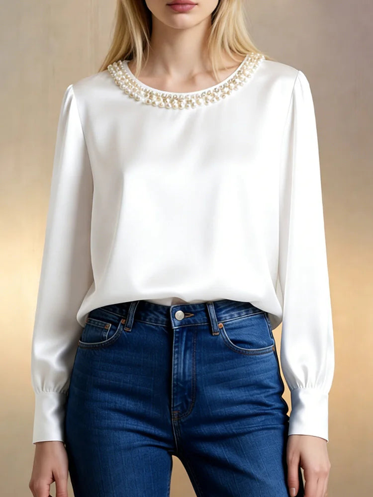 Blusa de satén