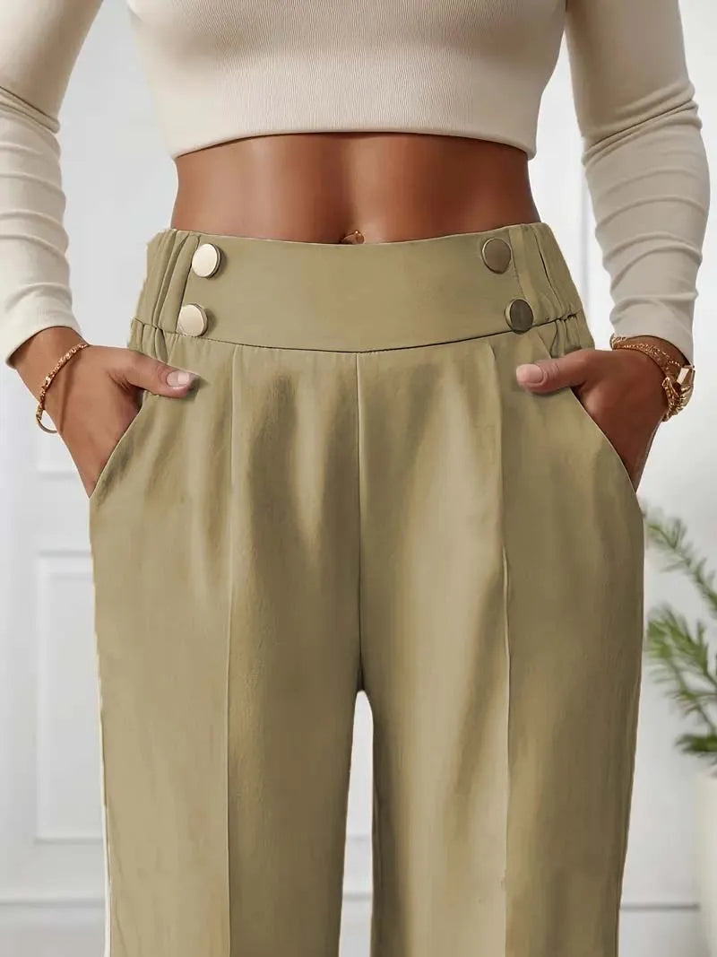 Pantalones Margaux con cinturilla abotonada
