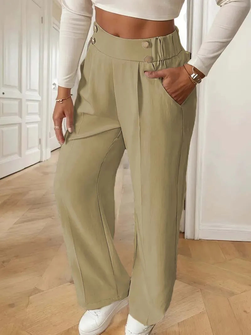 Pantalones Margaux con cinturilla abotonada