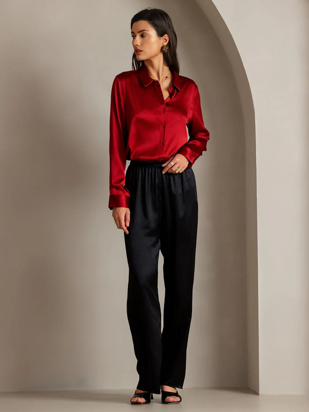Blusa de satén Valora
