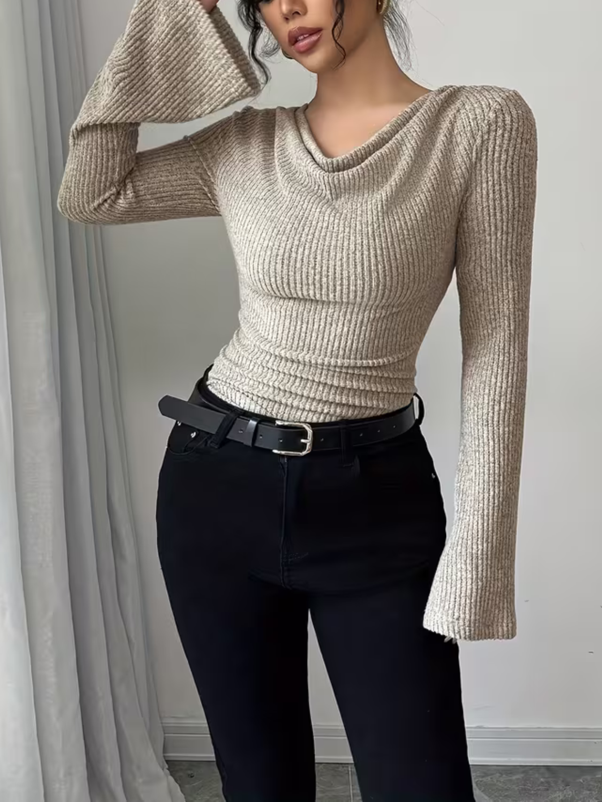 Top Juliette de manga acampanada