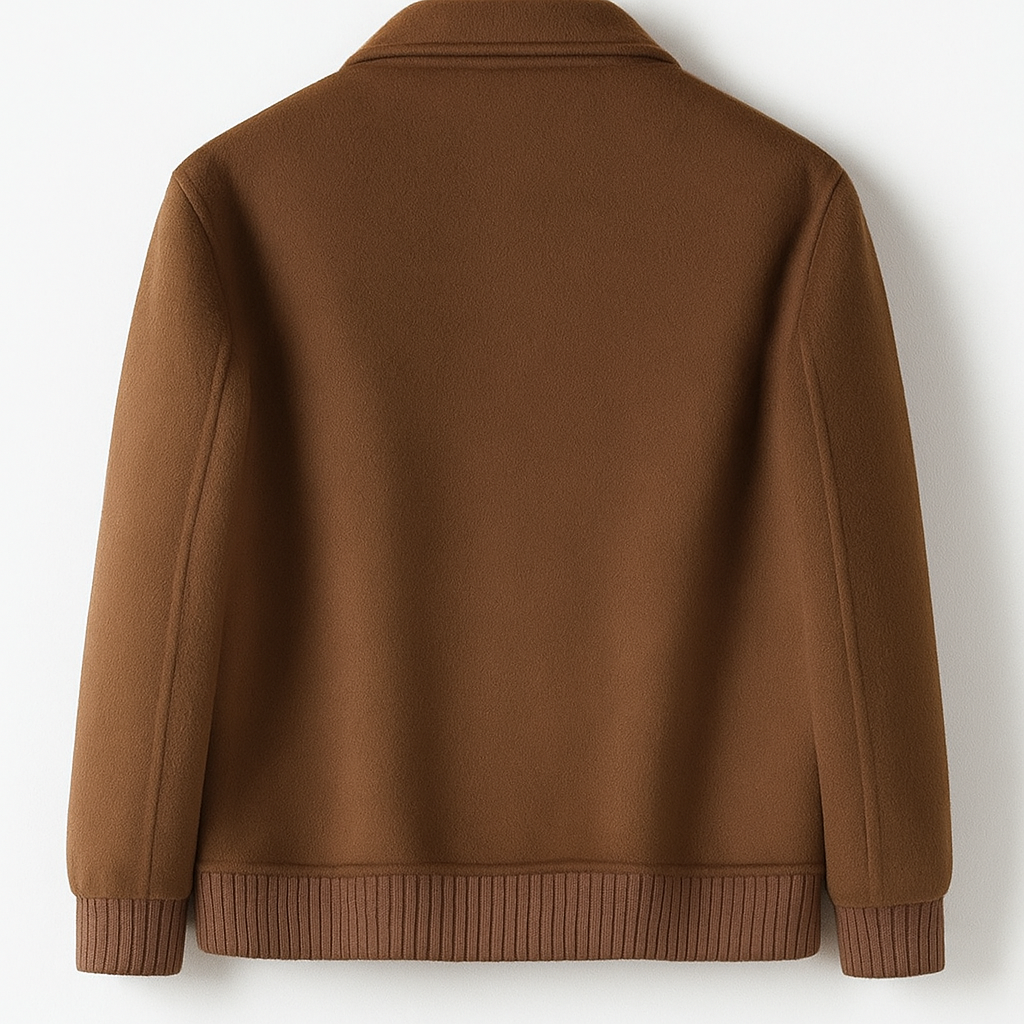 Chaqueta bomber de lana con solapa
