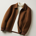 Chaqueta bomber de lana con solapa