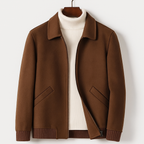 Chaqueta bomber de lana con solapa