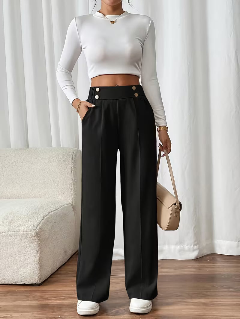 Pantalones Margaux con cinturilla abotonada