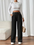 Pantalones Margaux con cinturilla abotonada