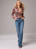Blusa de satén «Muse Abstract»
