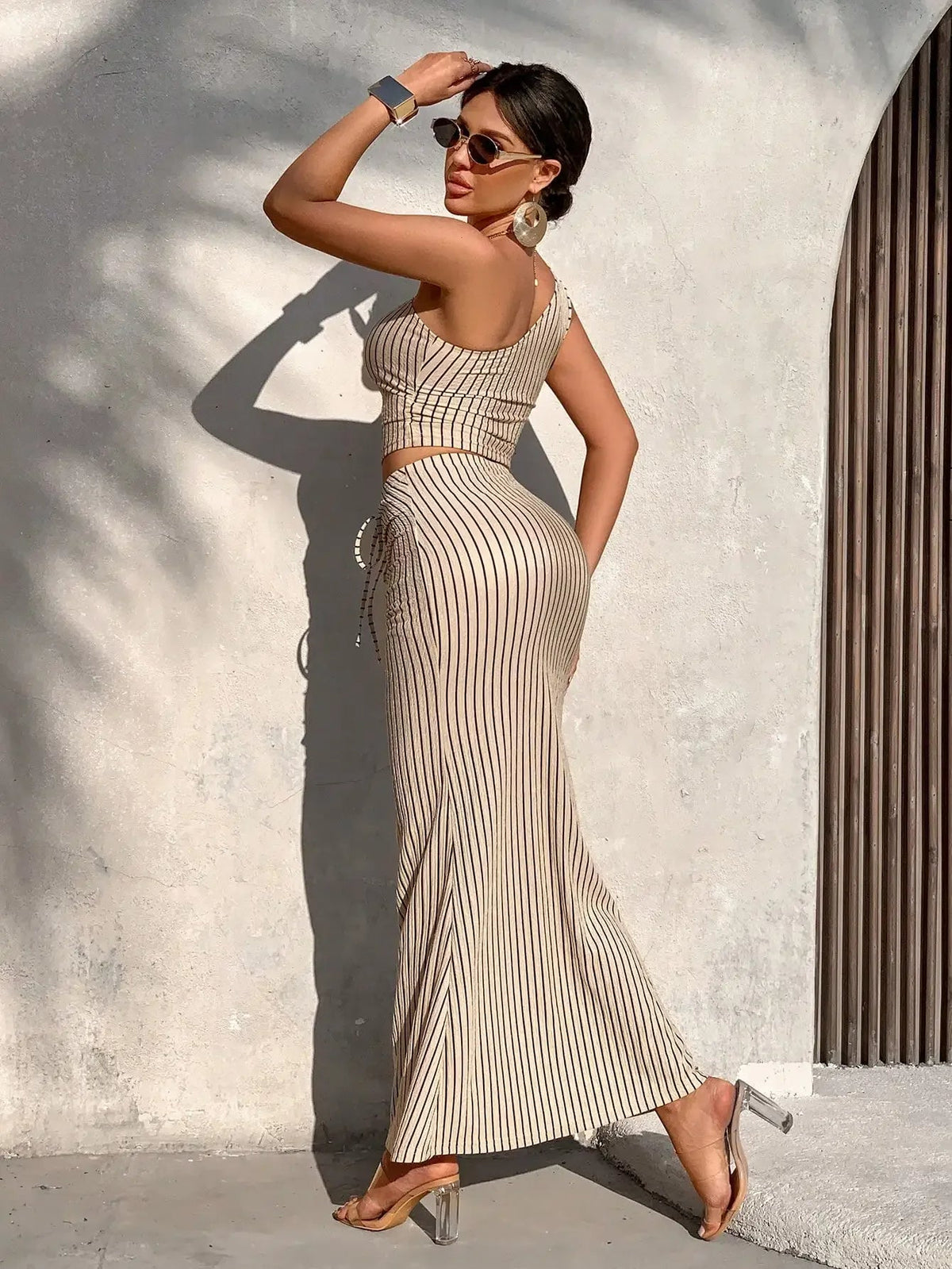 Conjunto largo Capri a rayas