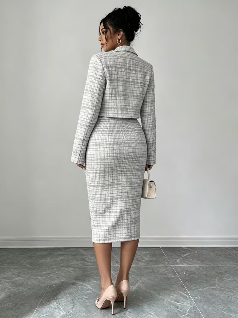 Conjunto de tweed a cuadros Beverly