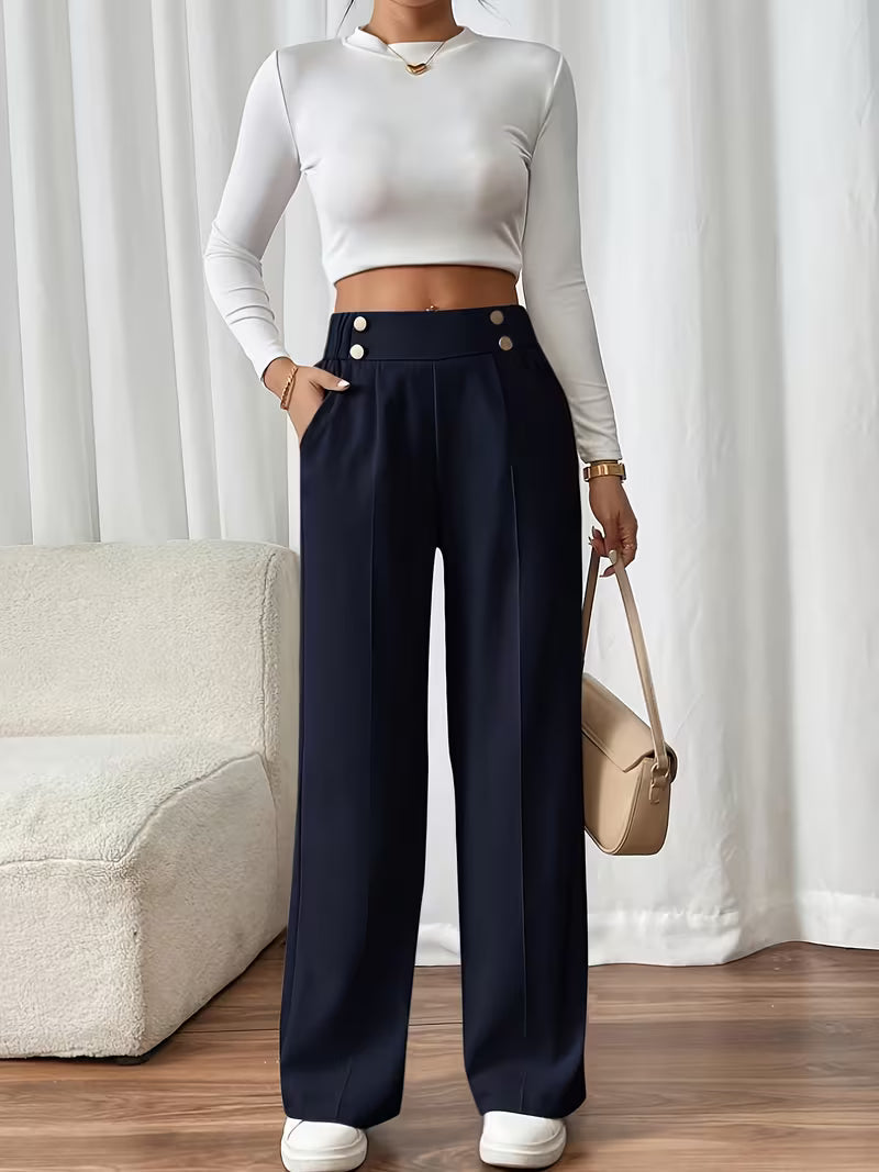 Pantalones Margaux con cinturilla abotonada