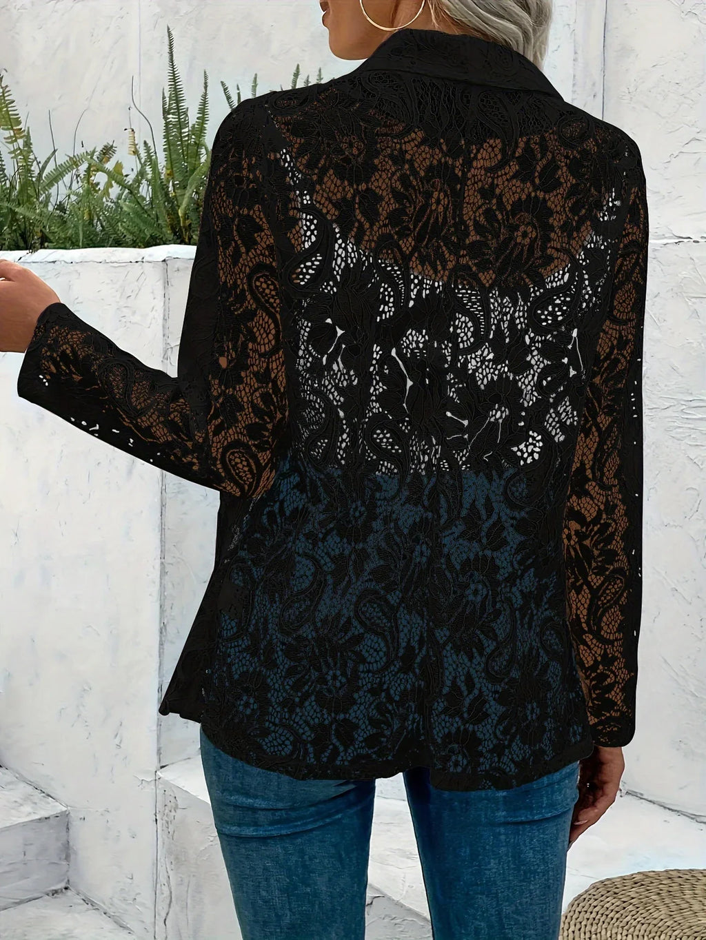 Blazer de encaje transparente Camille