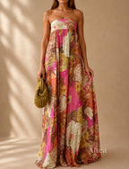 Adriana Vestido Maxi Floral de Un Hombro