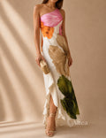 Adriana Vestido Maxi Floral de Un Hombro