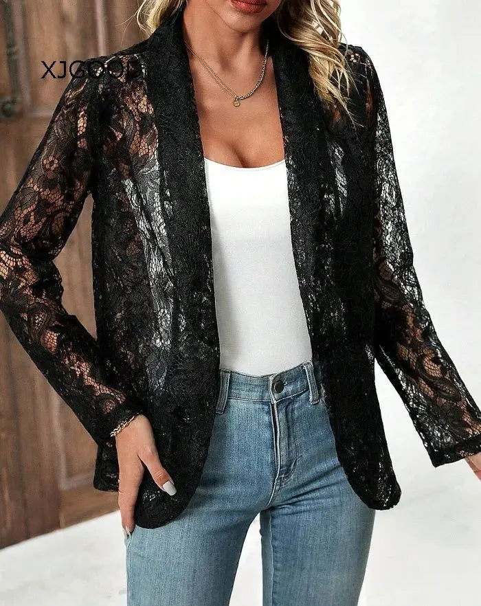 Blazer de encaje transparente Camille