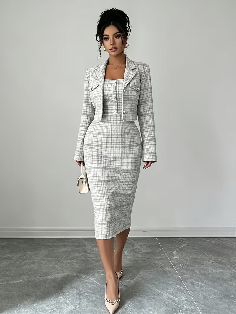 Conjunto de tweed a cuadros Beverly