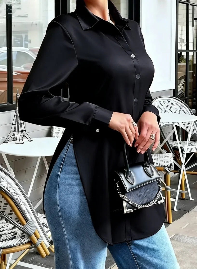 Blusa túnica de satén Madison