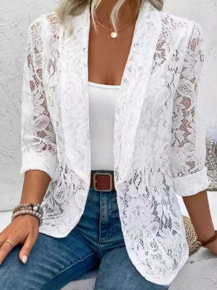Blazer de encaje transparente Camille