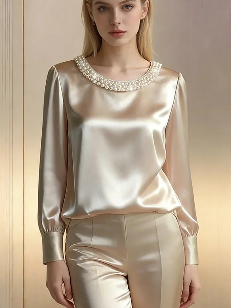 Blusa de satén