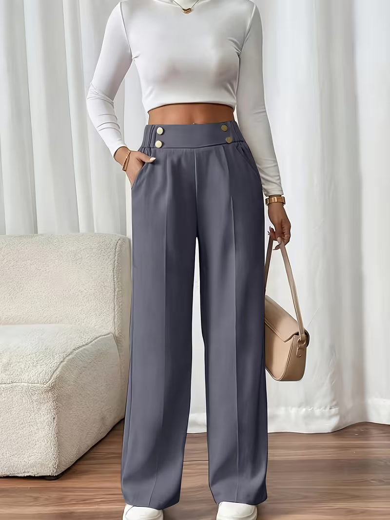 Pantalones Margaux con cinturilla abotonada