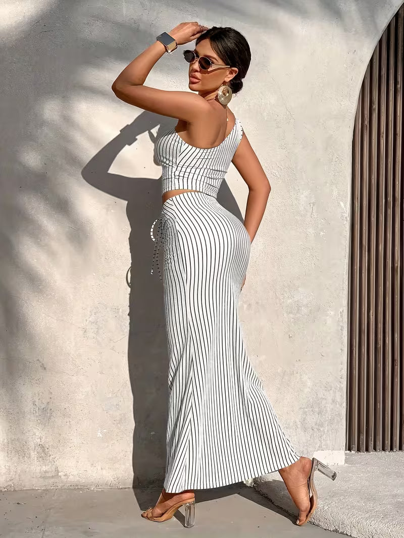 Conjunto largo Capri a rayas
