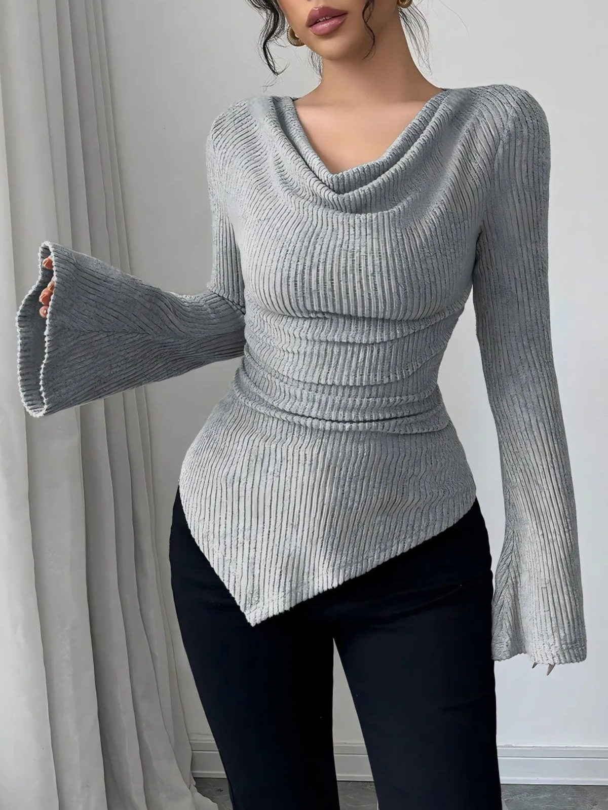 Top Juliette de manga acampanada