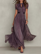 Fabiola - Vestido largo de tejido de lujo