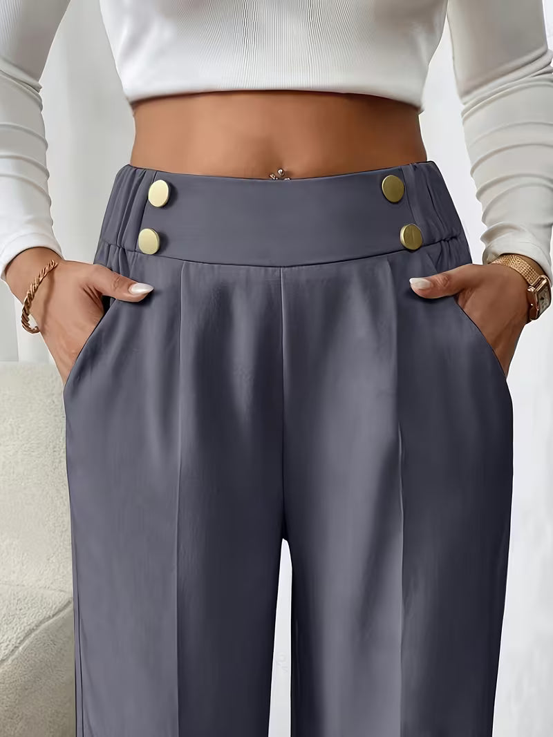 Pantalones Margaux con cinturilla abotonada