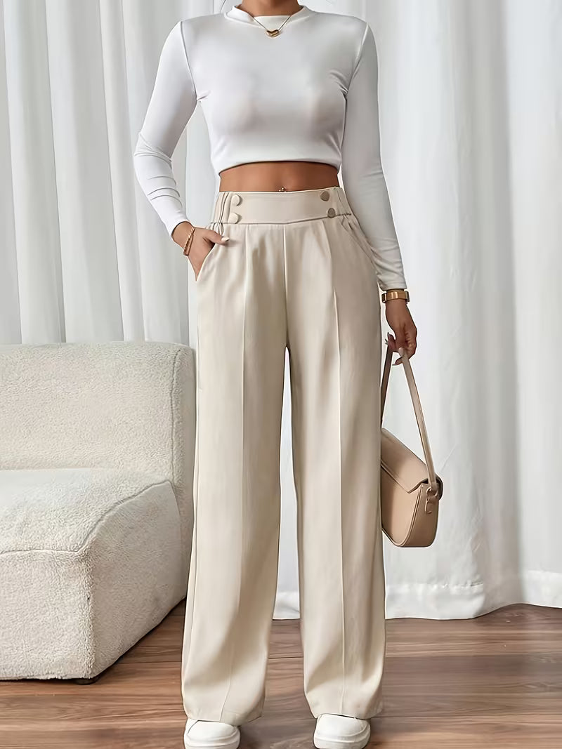 Pantalones Margaux con cinturilla abotonada