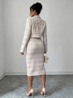 Conjunto de tweed a cuadros Beverly