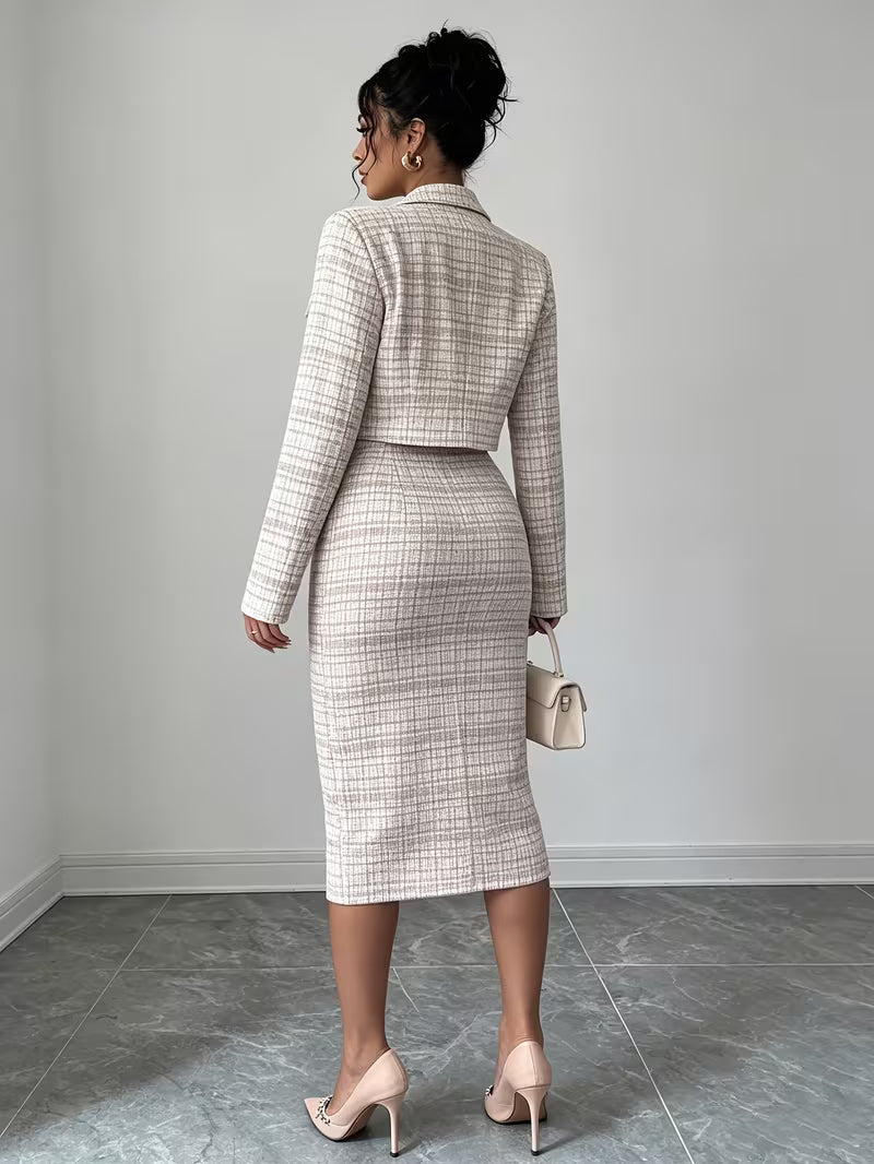 Conjunto de tweed a cuadros Beverly