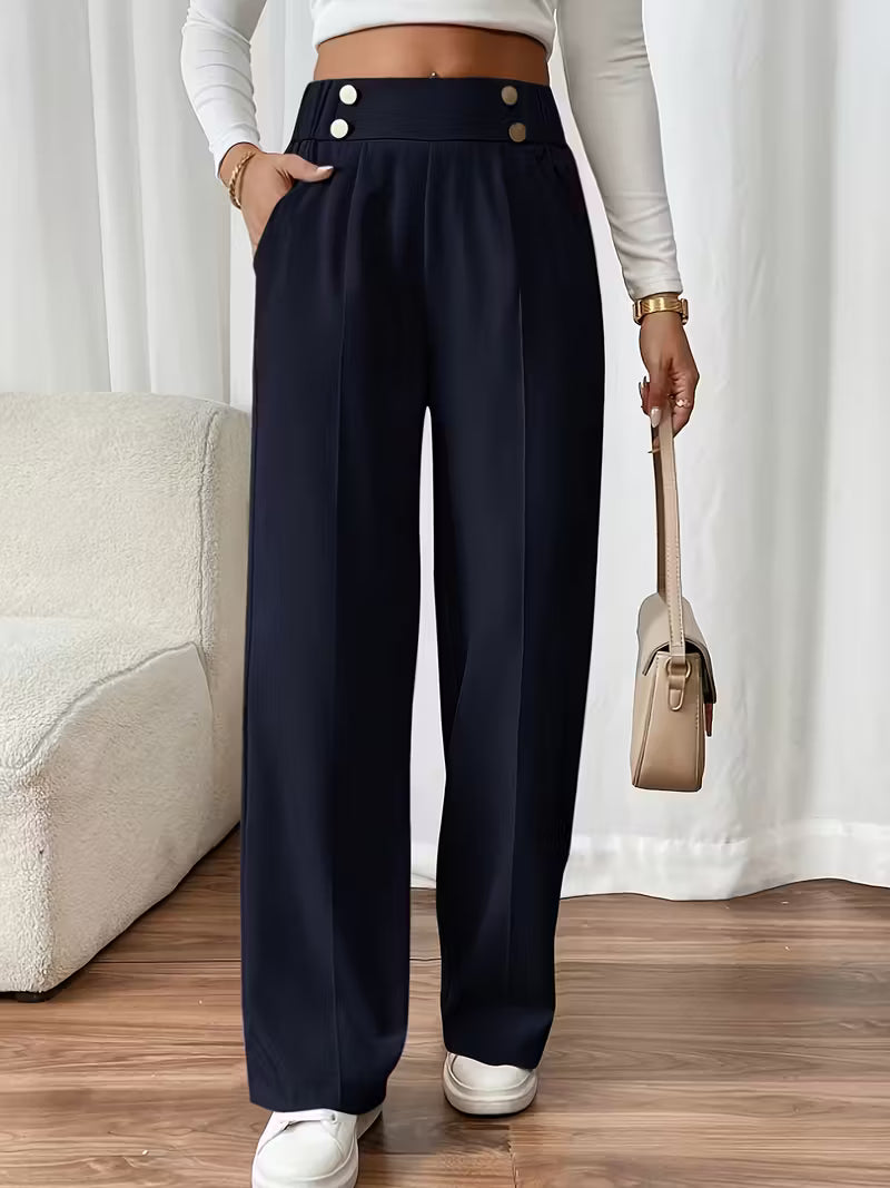 Pantalones Margaux con cinturilla abotonada