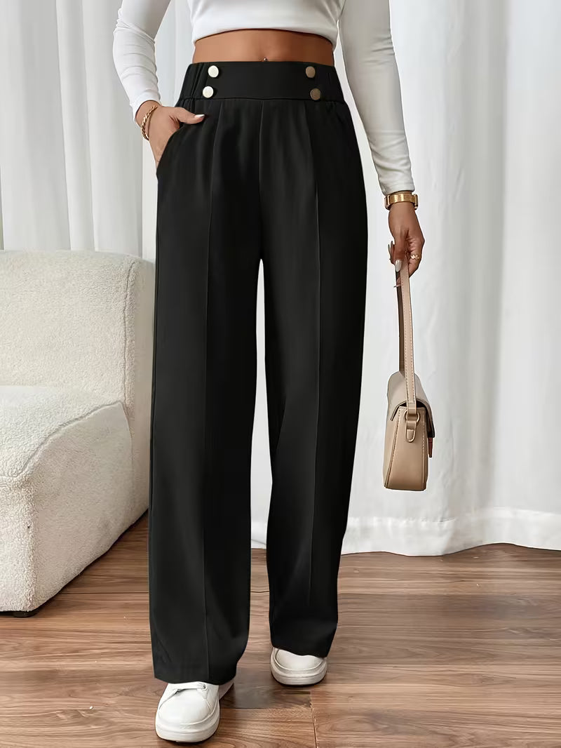 Pantalones Margaux con cinturilla abotonada