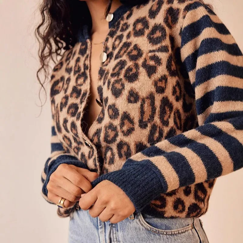 Cárdigan de Punto Leopardo Rebel