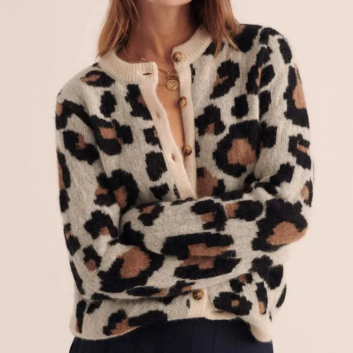 Cárdigan de Punto Leopardo Rebel