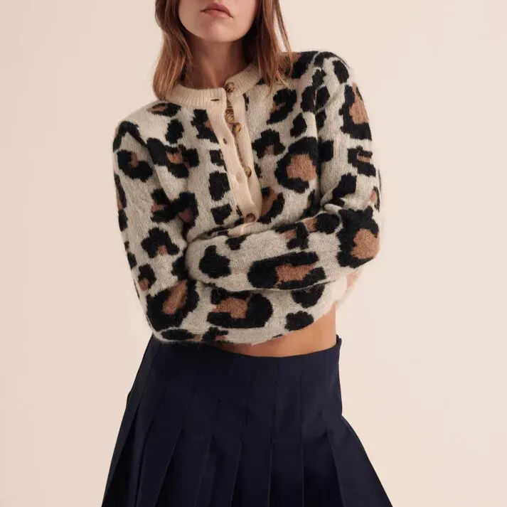 Cárdigan de Punto Leopardo Rebel