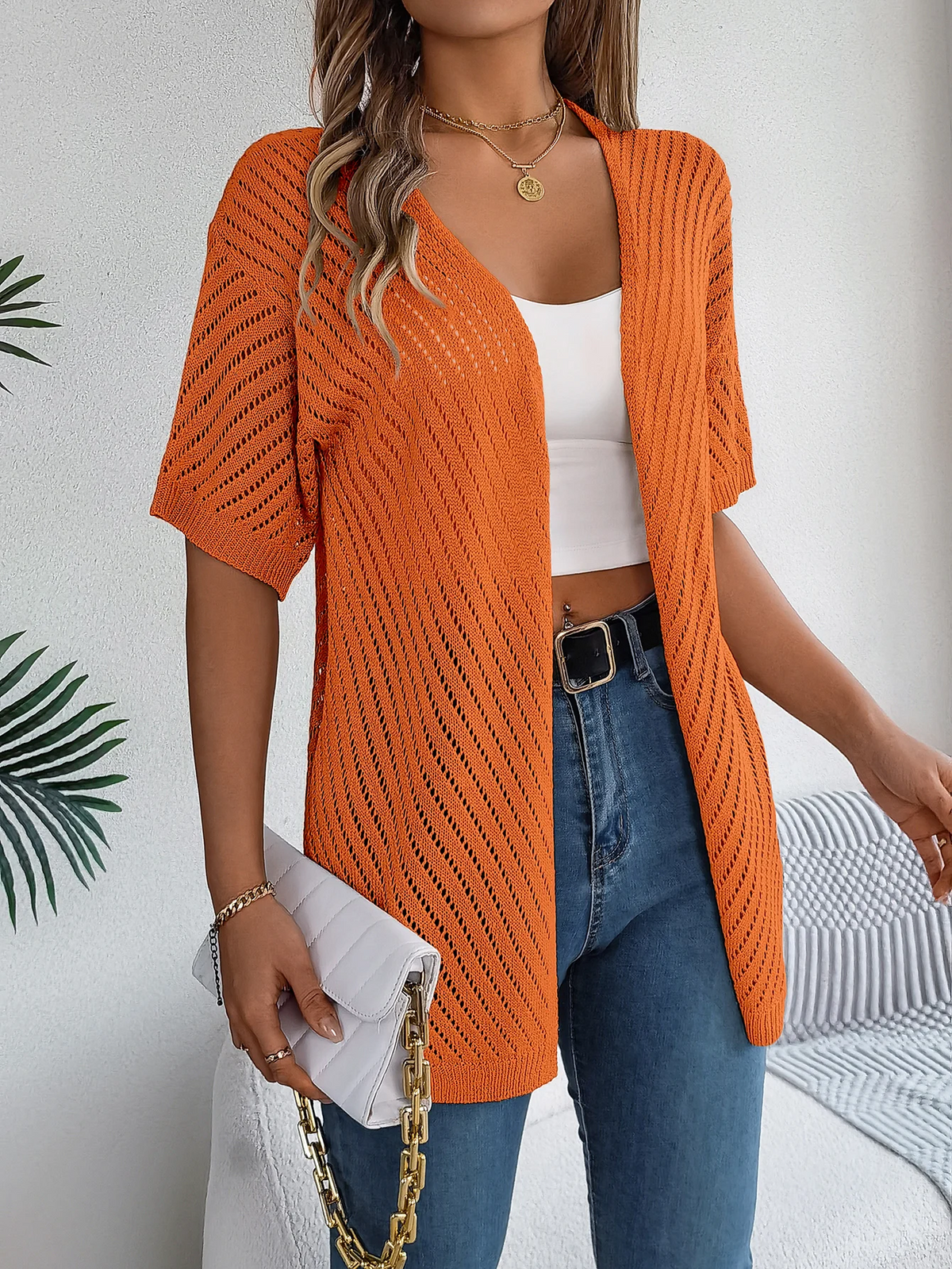 Cárdigan de Punto Chevron Breeze
