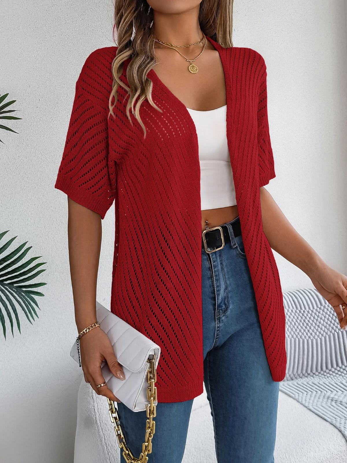 Cárdigan de Punto Chevron Breeze