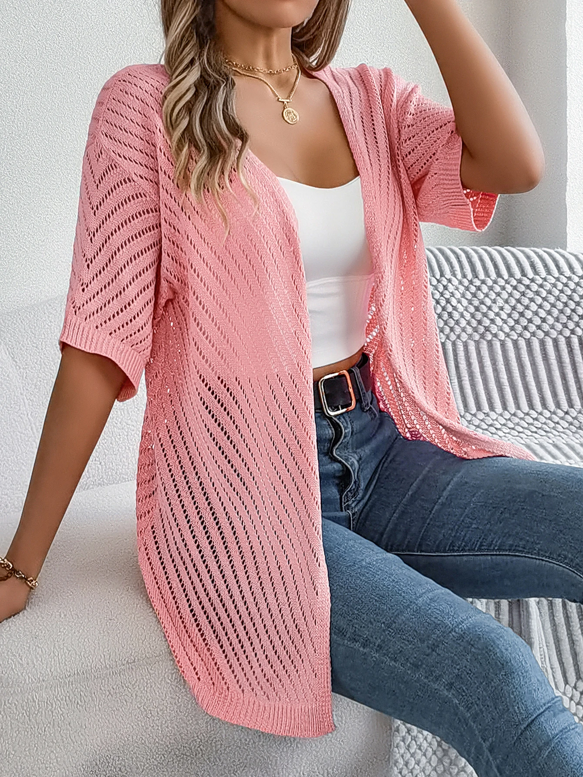 Cárdigan de Punto Chevron Breeze