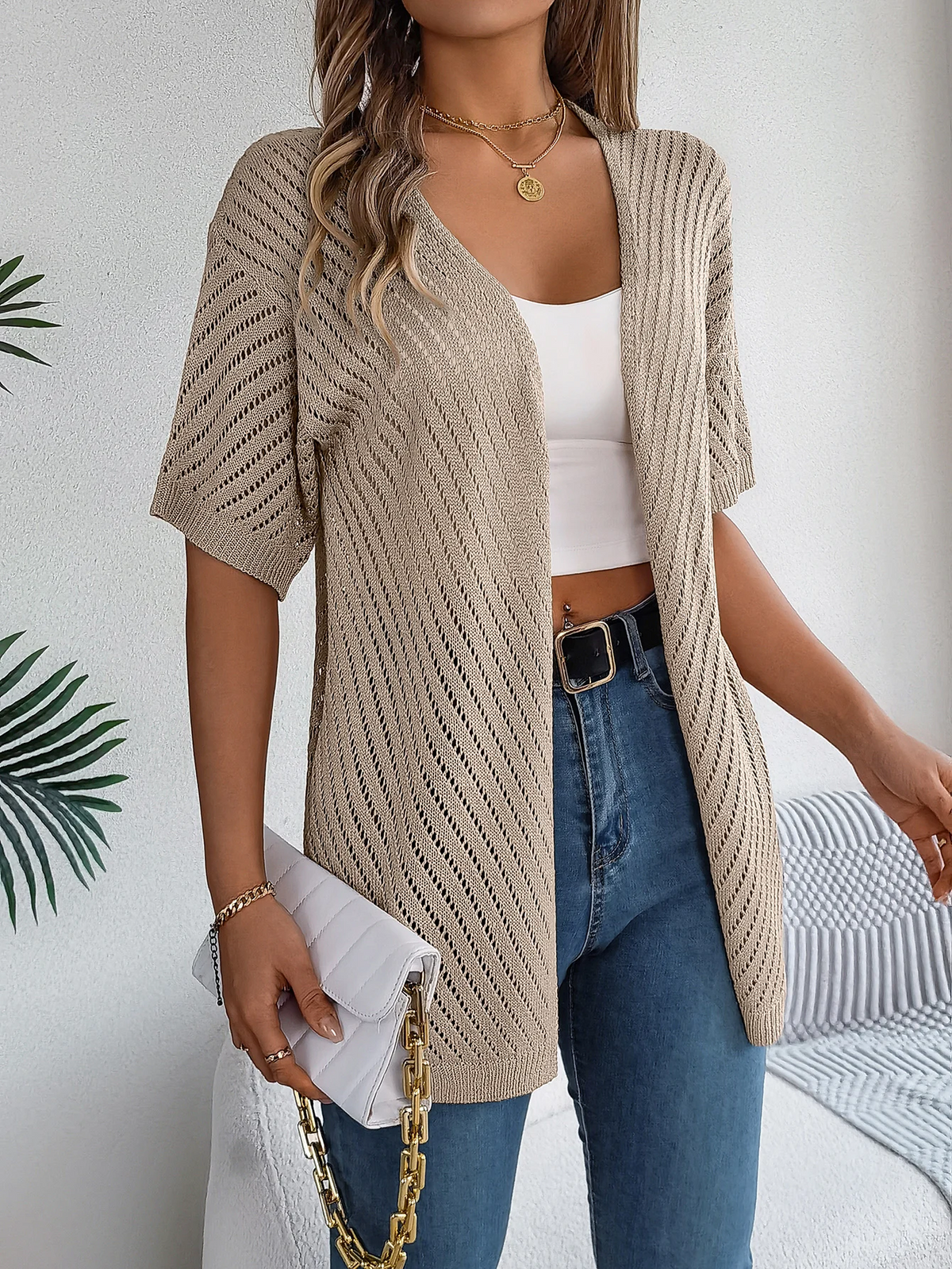 Cárdigan de Punto Chevron Breeze