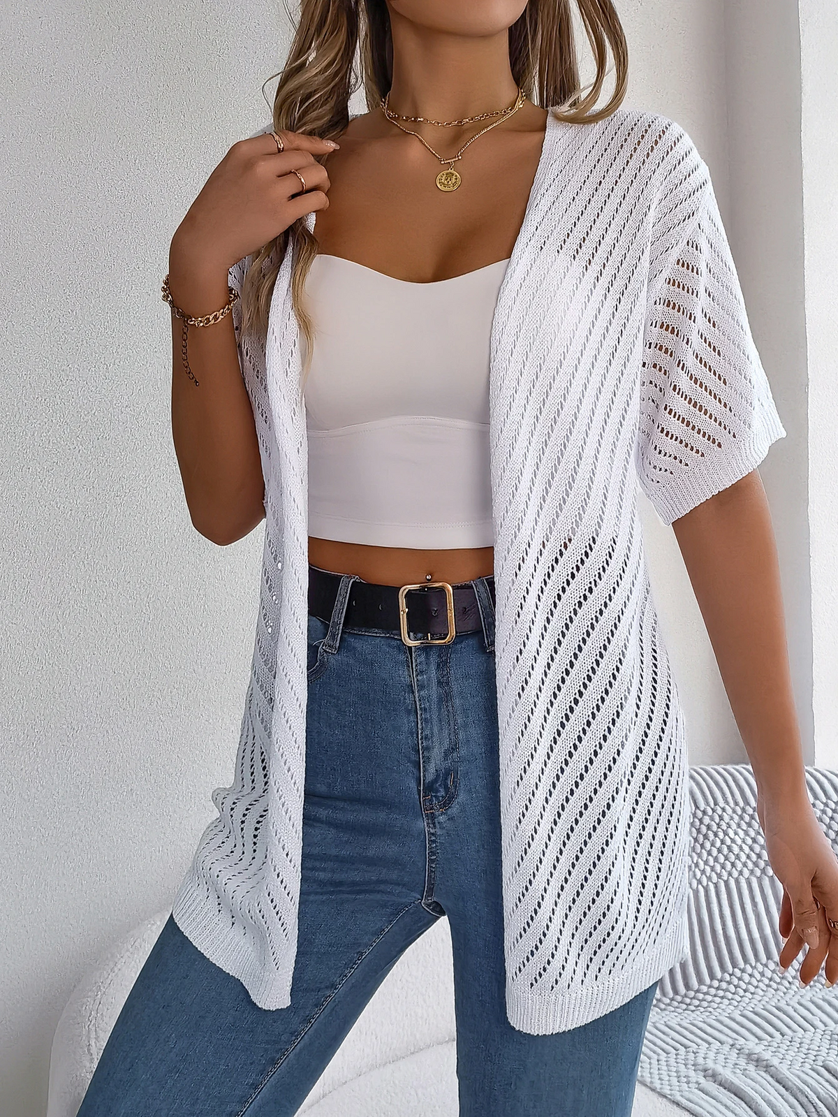Cárdigan de Punto Chevron Breeze