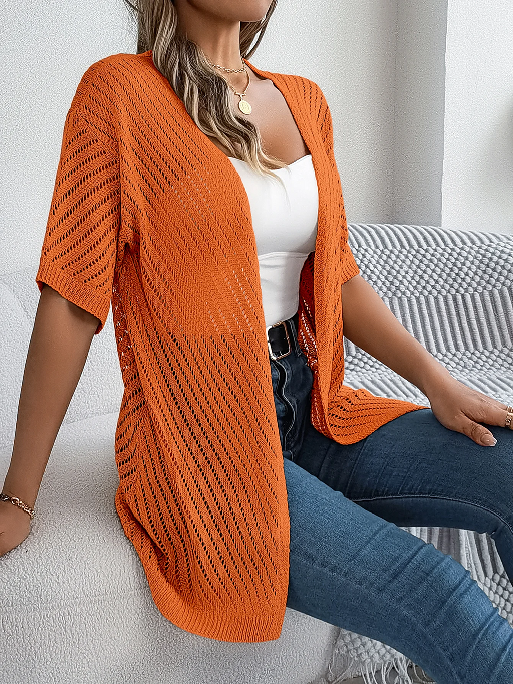 Cárdigan de Punto Chevron Breeze