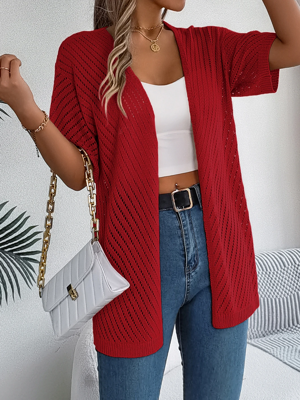 Cárdigan de Punto Chevron Breeze