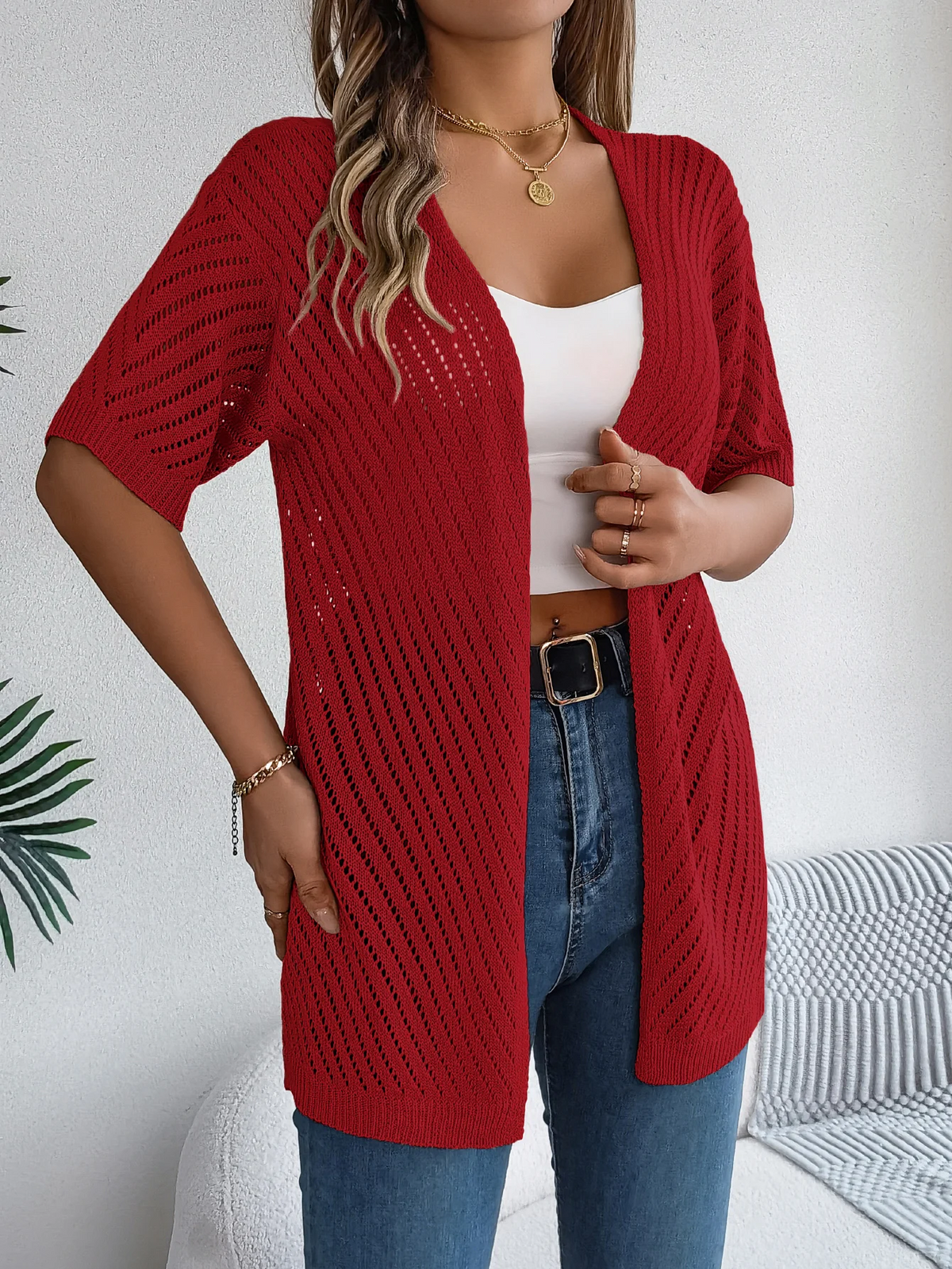 Cárdigan de Punto Chevron Breeze