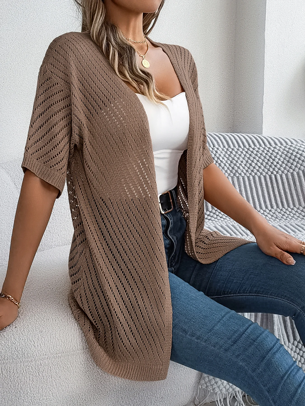 Cárdigan de Punto Chevron Breeze