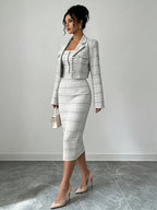 Conjunto de tweed a cuadros Beverly