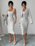 Conjunto de tweed a cuadros Beverly