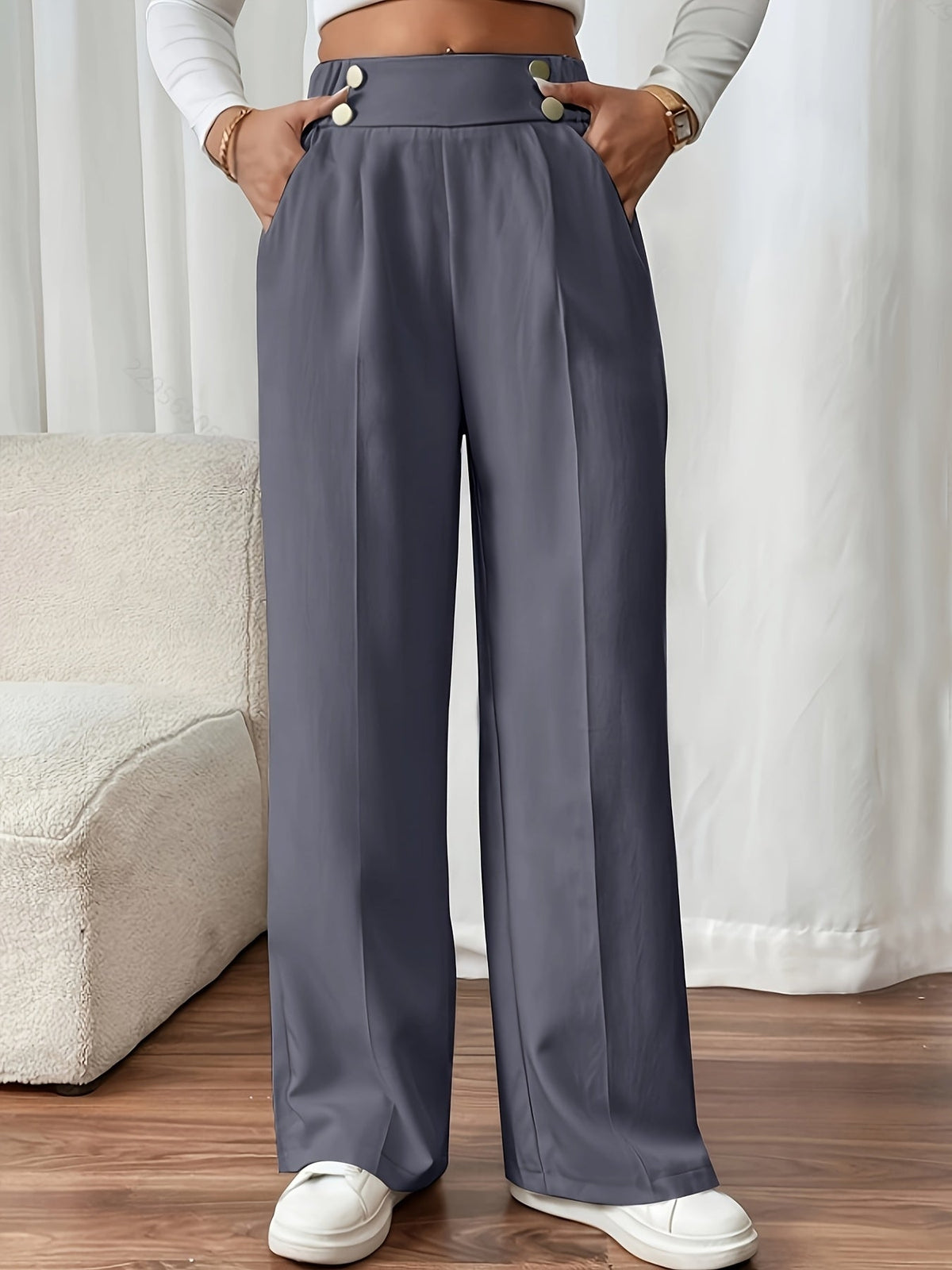 Pantalones Margaux con cinturilla abotonada