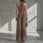 Adriana Mono Halter con Estampado Leopardo y Pantalón Ancho