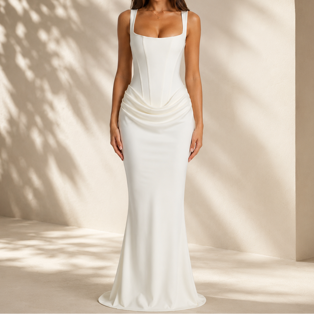 Vestido columna fruncido Livia