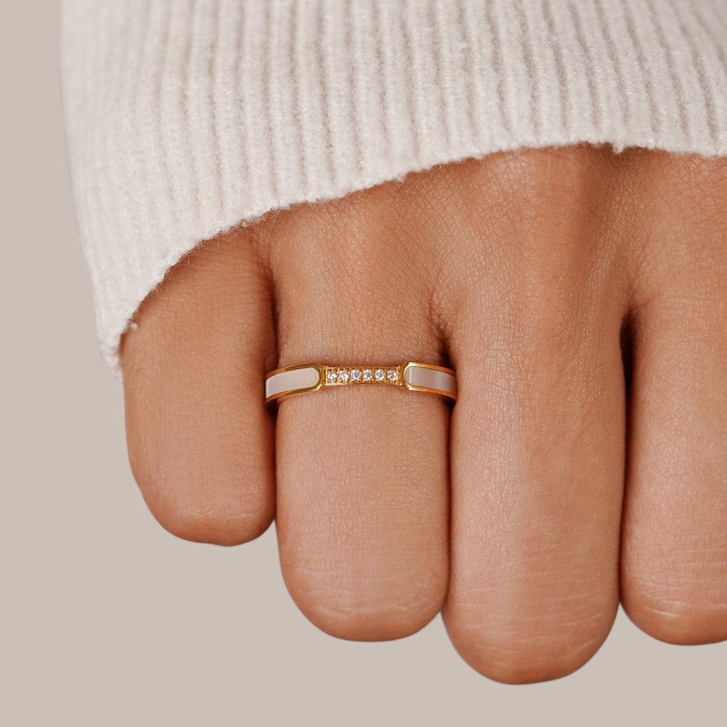 Bibiana - Anillo de Perlas y Cristales
